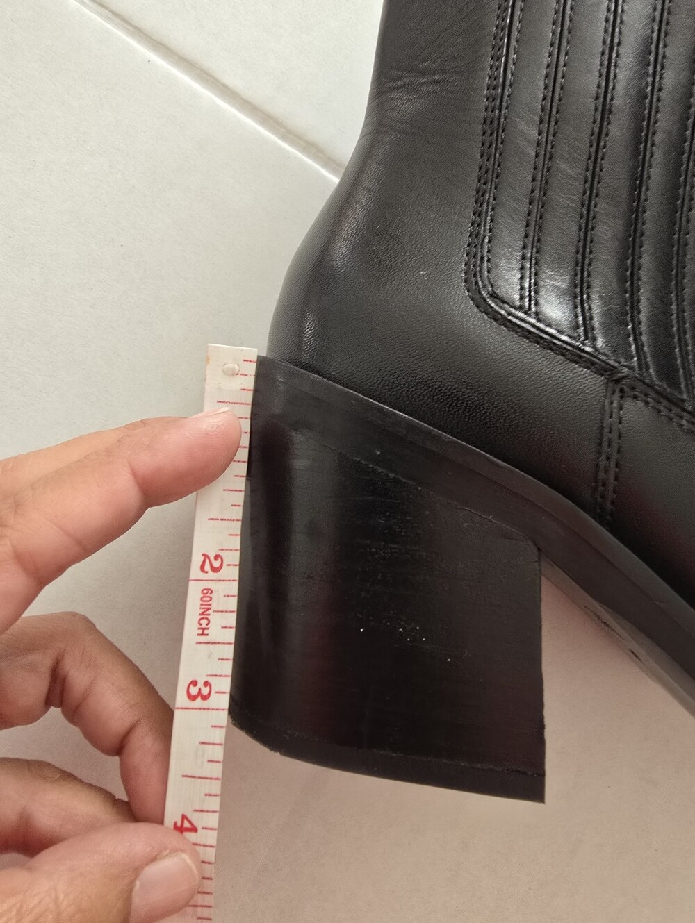 Zara Pointed Toe Leather Cowboy Bootie Size 9 - Picture 7 of 12
